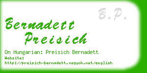 bernadett preisich business card